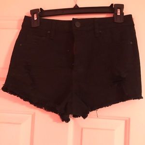 Black Denim Shorts